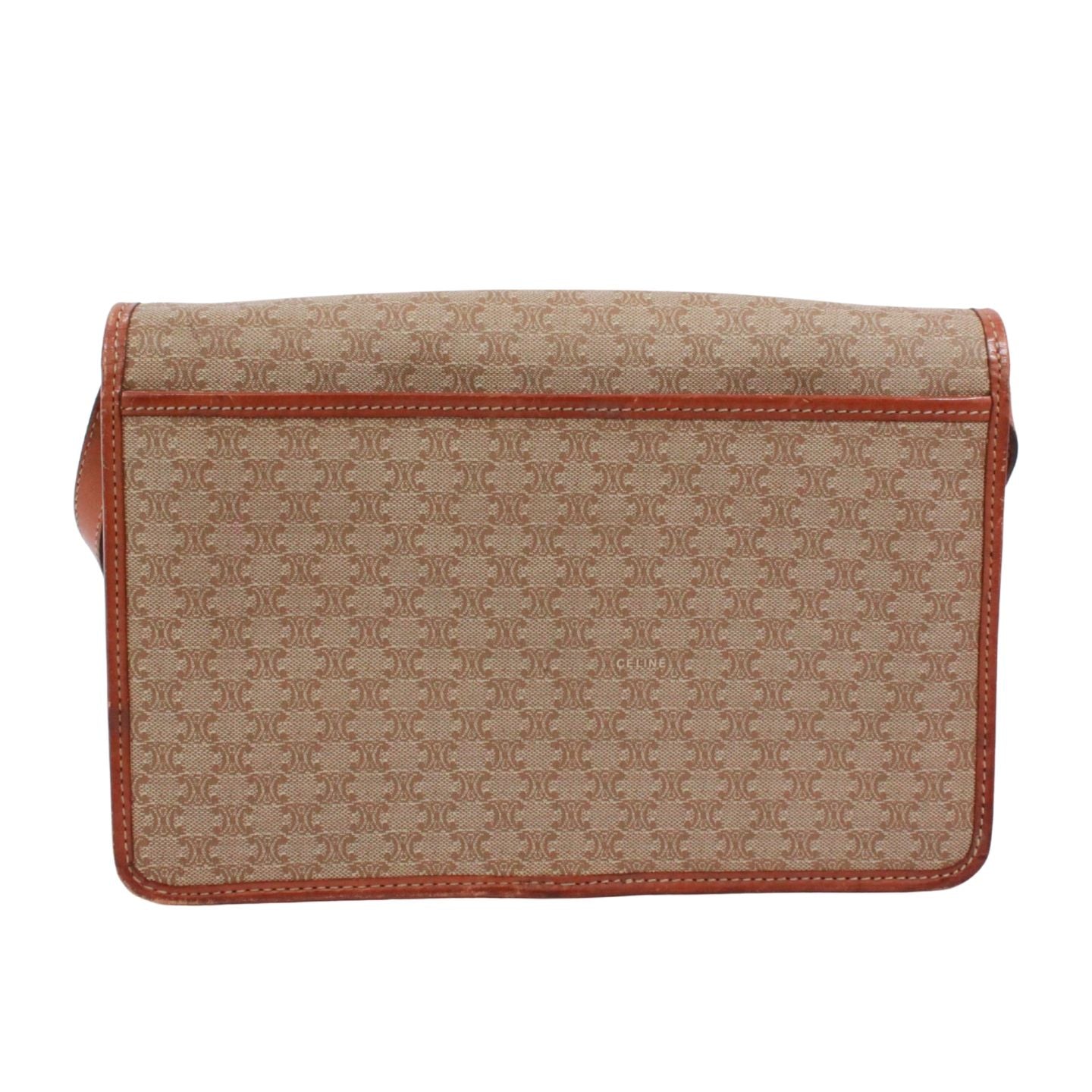 Celine Macadam Leather Beige Shoulder Bag Gold — view 3