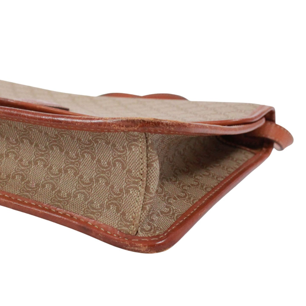 Celine Macadam Leather Beige Shoulder Bag Gold — view 5