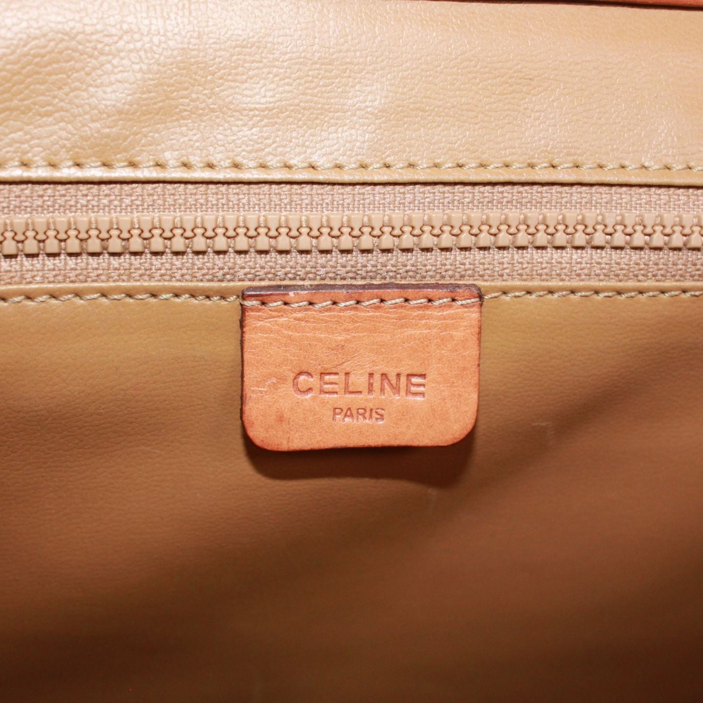 Celine Macadam Leather Beige Shoulder Bag Gold — view 8