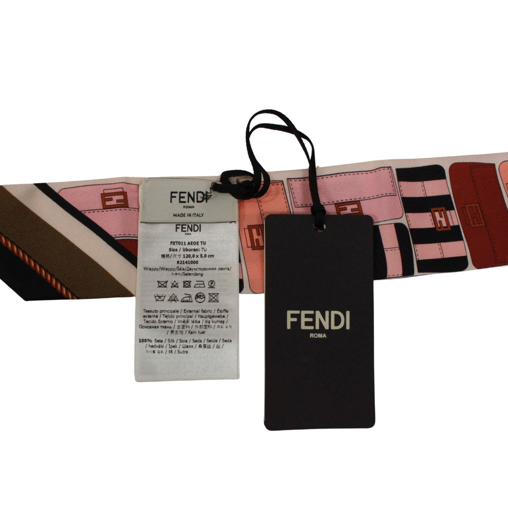 Fendi Silk Pink Multicolor Scarf — view 6