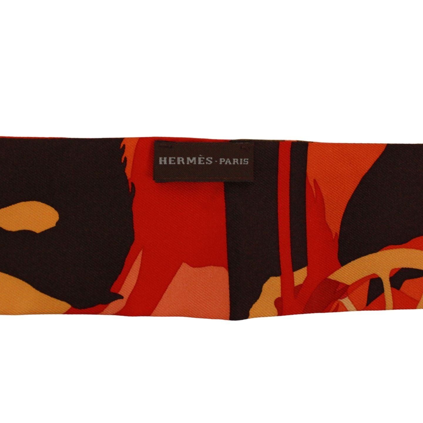 Hermes Twilly Silk Orange Red Scarf — view 4