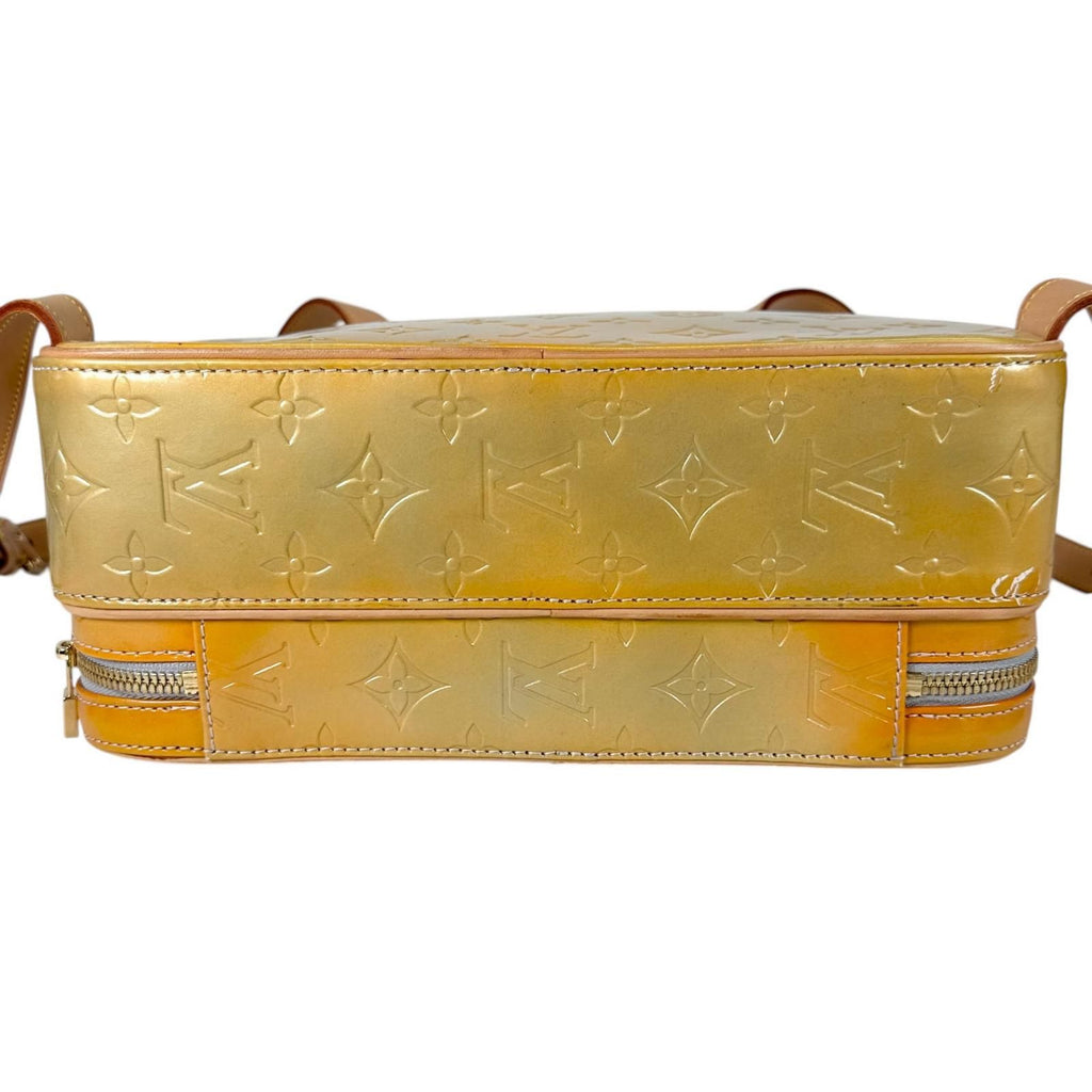 Louis Vuitton Murray Enamel Leather Yellow Backpack Gold — view 3