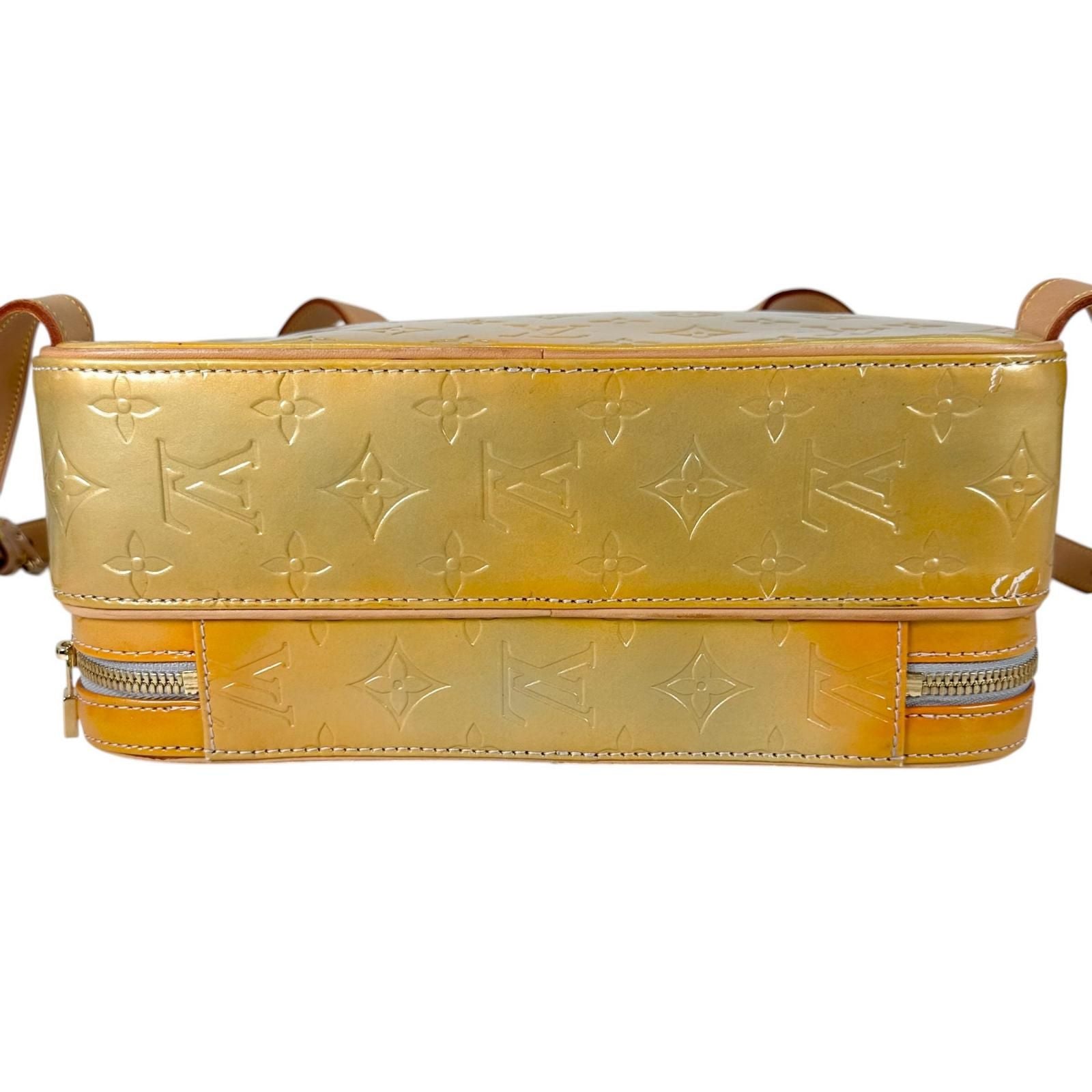 Louis Vuitton Murray Enamel Leather Yellow Backpack Gold — view 3
