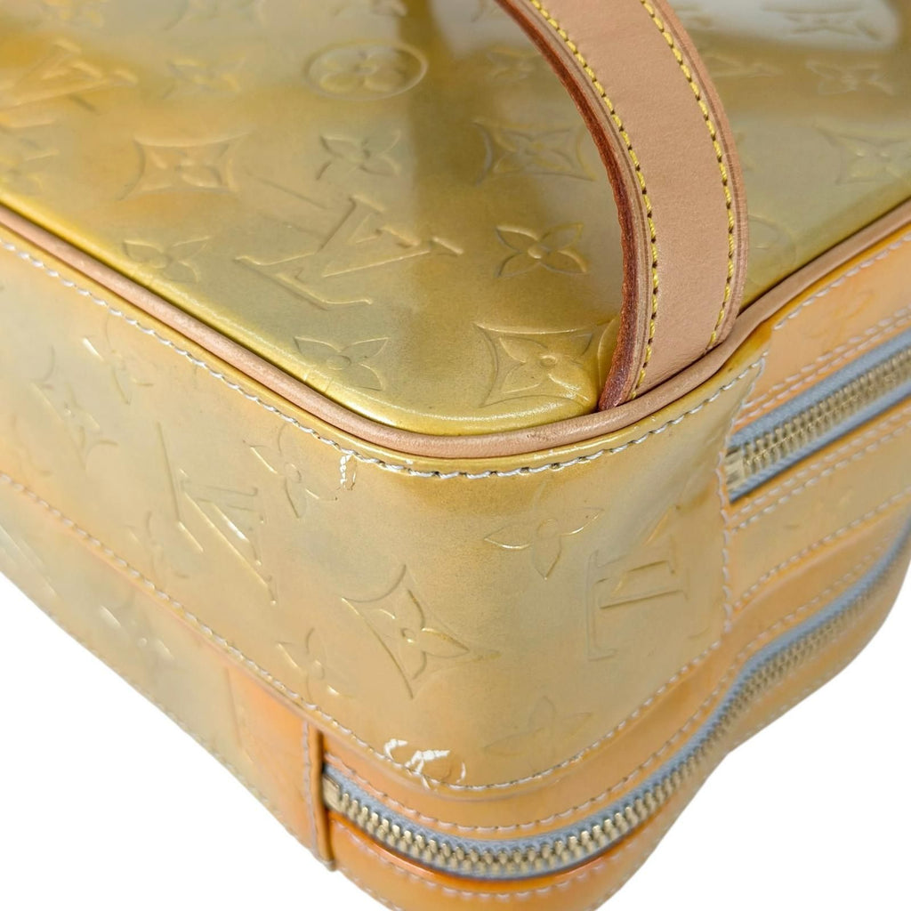 Louis Vuitton Murray Enamel Leather Yellow Backpack Gold — view 9