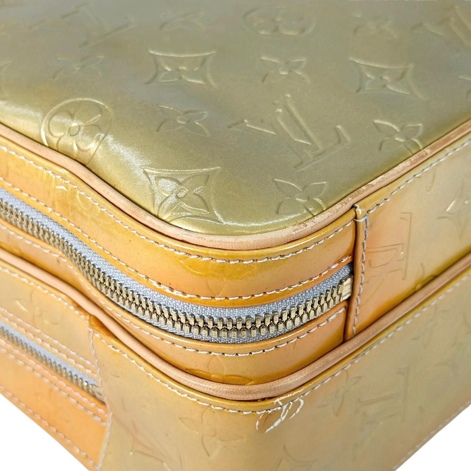 Louis Vuitton Murray Enamel Leather Yellow Backpack Gold — view 6