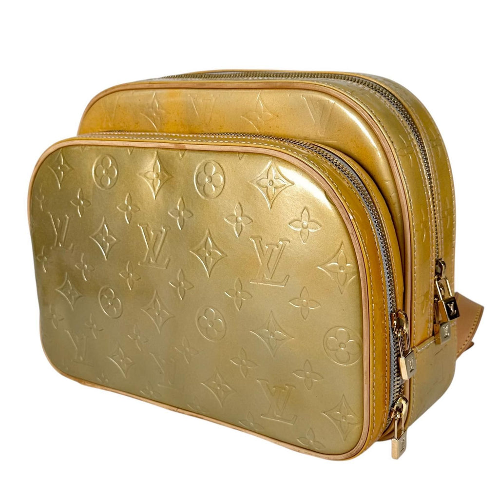 Louis Vuitton Murray Enamel Leather Yellow Backpack Gold — view 4