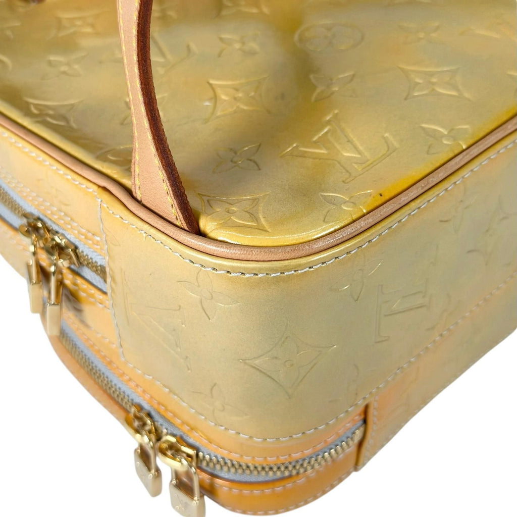 Louis Vuitton Murray Enamel Leather Yellow Backpack Gold — view 8