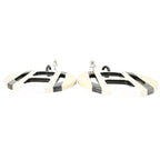 Hermes Equip Buffalo Horn Pink Beige Earrings Silver — view 4