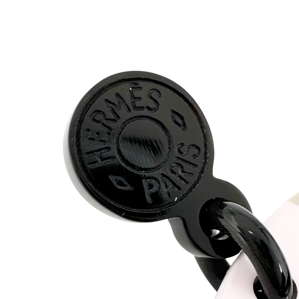 Hermes Equip Buffalo Horn Pink Beige Earrings Silver — view 5