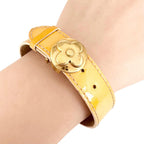 Louis Vuitton Luck Enamel Leather Yellow Bracelet Gold — view 5