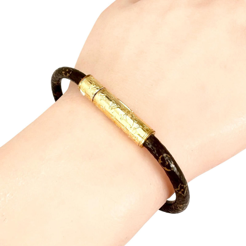 Louis Vuitton Bracelet LV Confidential Monogram Brown Gold — view 5