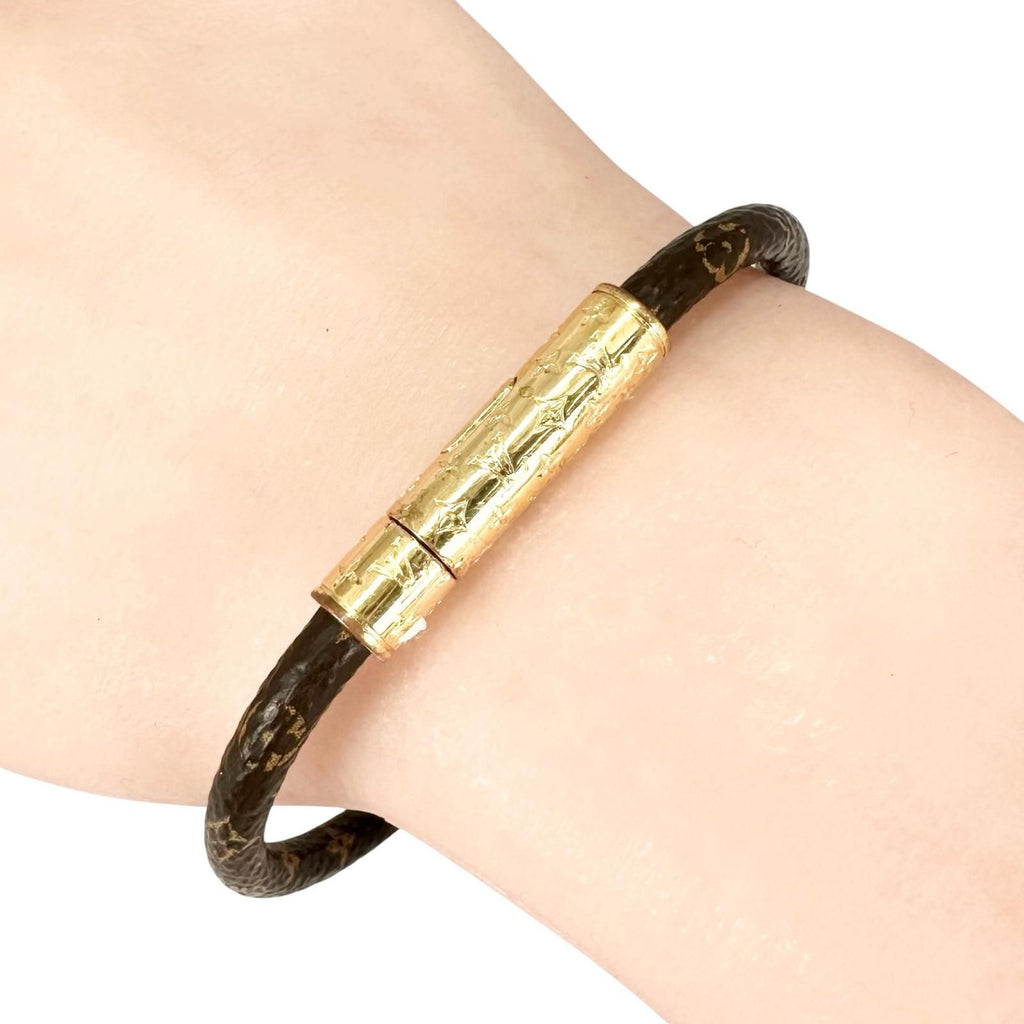 Louis Vuitton Bracelet LV Confidential Monogram Brown Gold — view 4