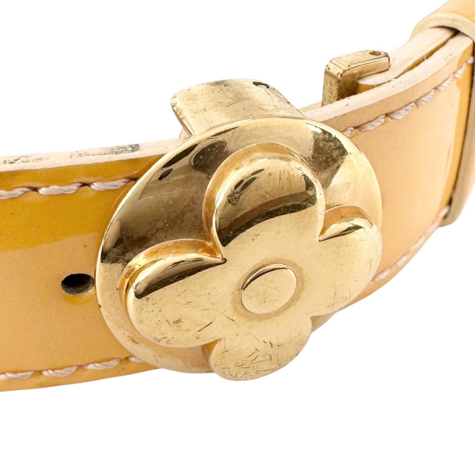 Louis Vuitton Luck Enamel Leather Yellow Bracelet Gold — view 6