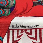 Hermes Carre 90 Seville Holiday Silk Navy White Red Scarf — view 4