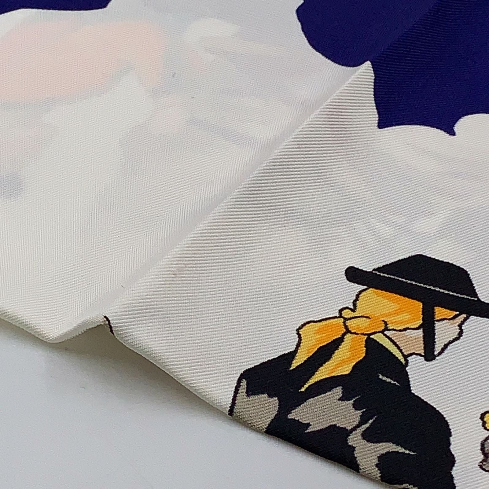Hermes Carre 90 Seville Holiday Silk Navy White Red Scarf — view 5