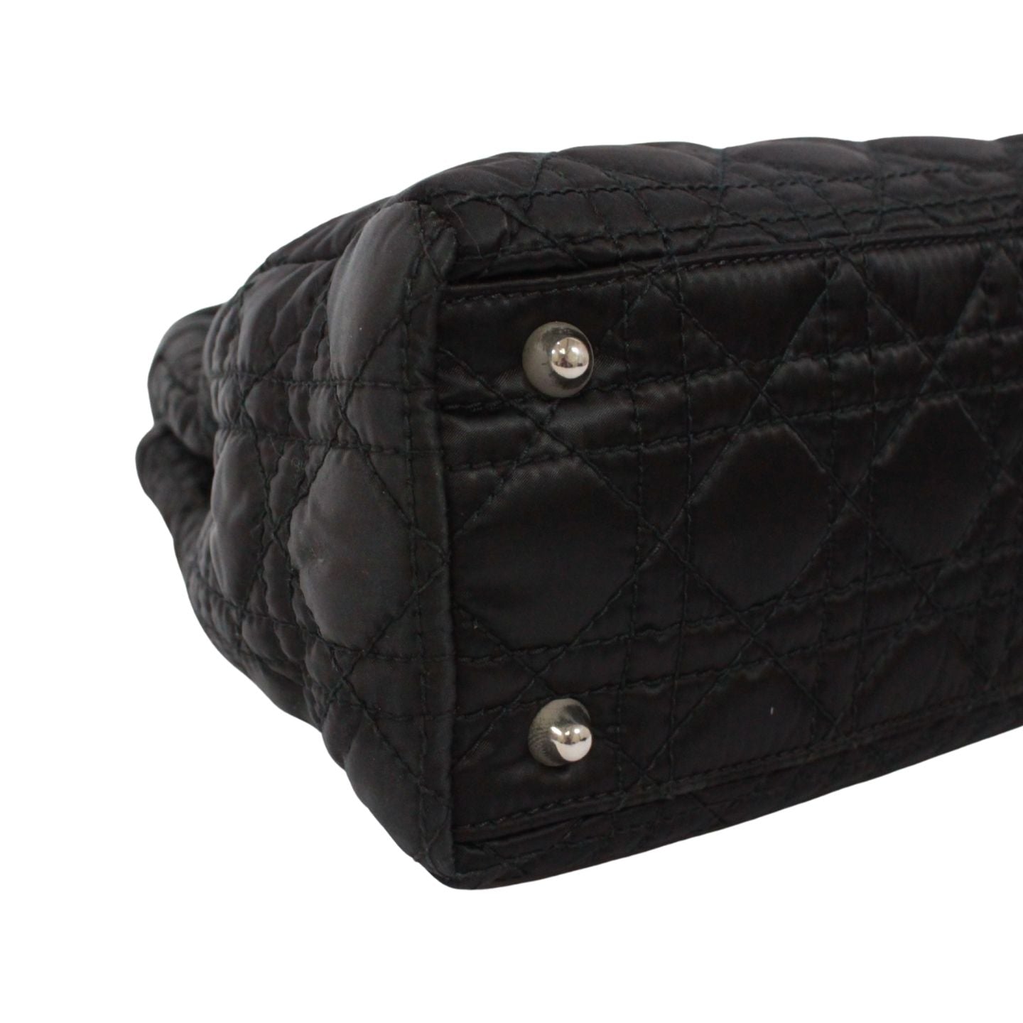 Dior Cannage Charming Rock Bag Nylon Black Handbag Silver — view 6
