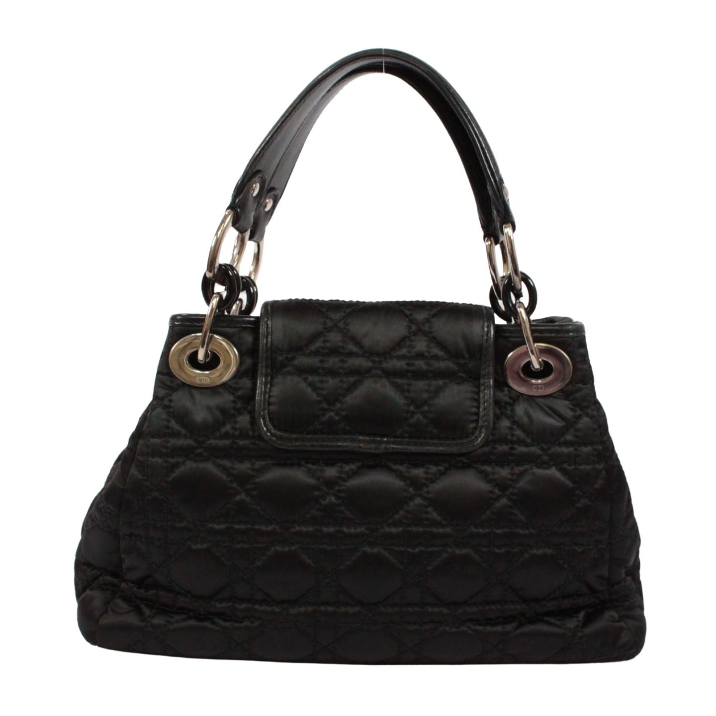 Dior Cannage Charming Rock Bag Nylon Black Handbag Silver — view 3