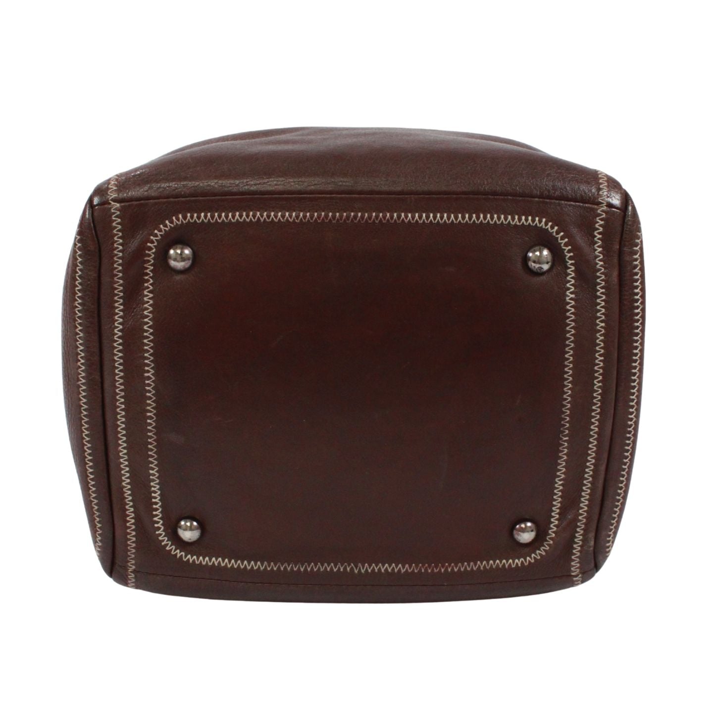 Chanel Mini Lambskin Brown Boston Bag Silver — view 4