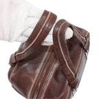 Chanel Mini Lambskin Brown Boston Bag Silver — view 7