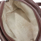 Chanel Mini Lambskin Brown Boston Bag Silver — view 9