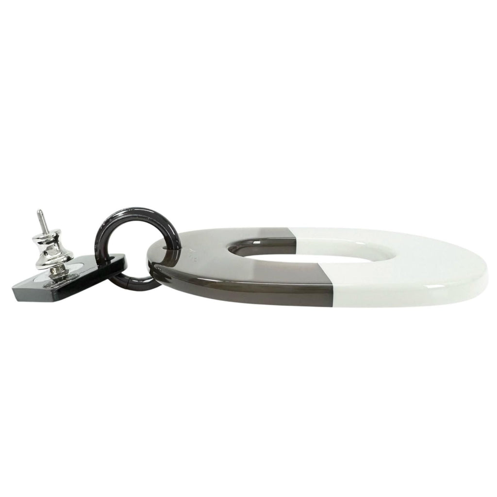 Hermes Ismu Buffalo Horn Gray White Earrings — view 4