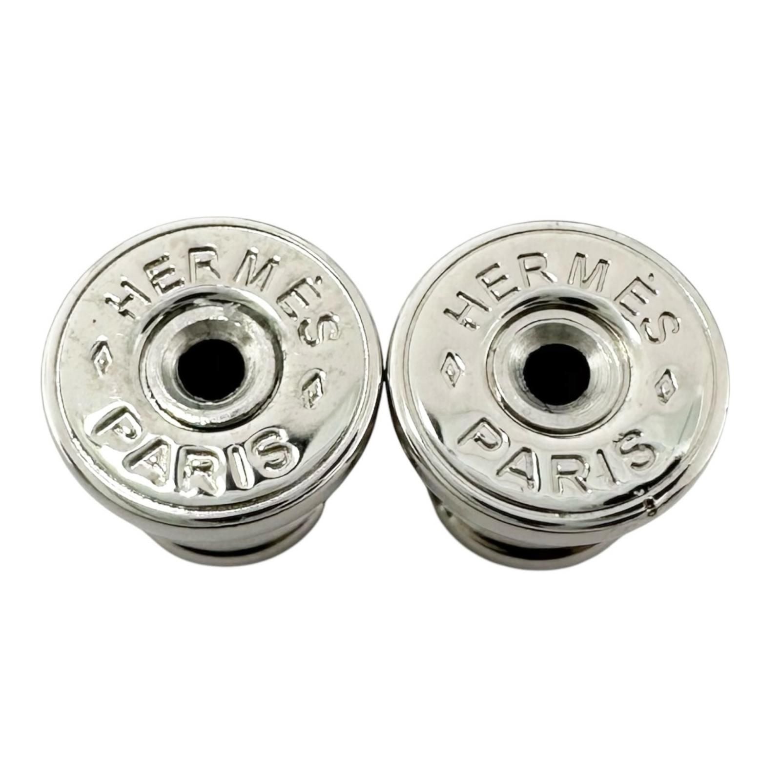 Hermes Ismu Buffalo Horn Gray White Earrings — view 6