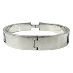 Hermes Click Silver Black Bangle Bracelet — view 3