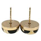 Chanel CC Logo Plastic Beige Earrings Gold — view 4