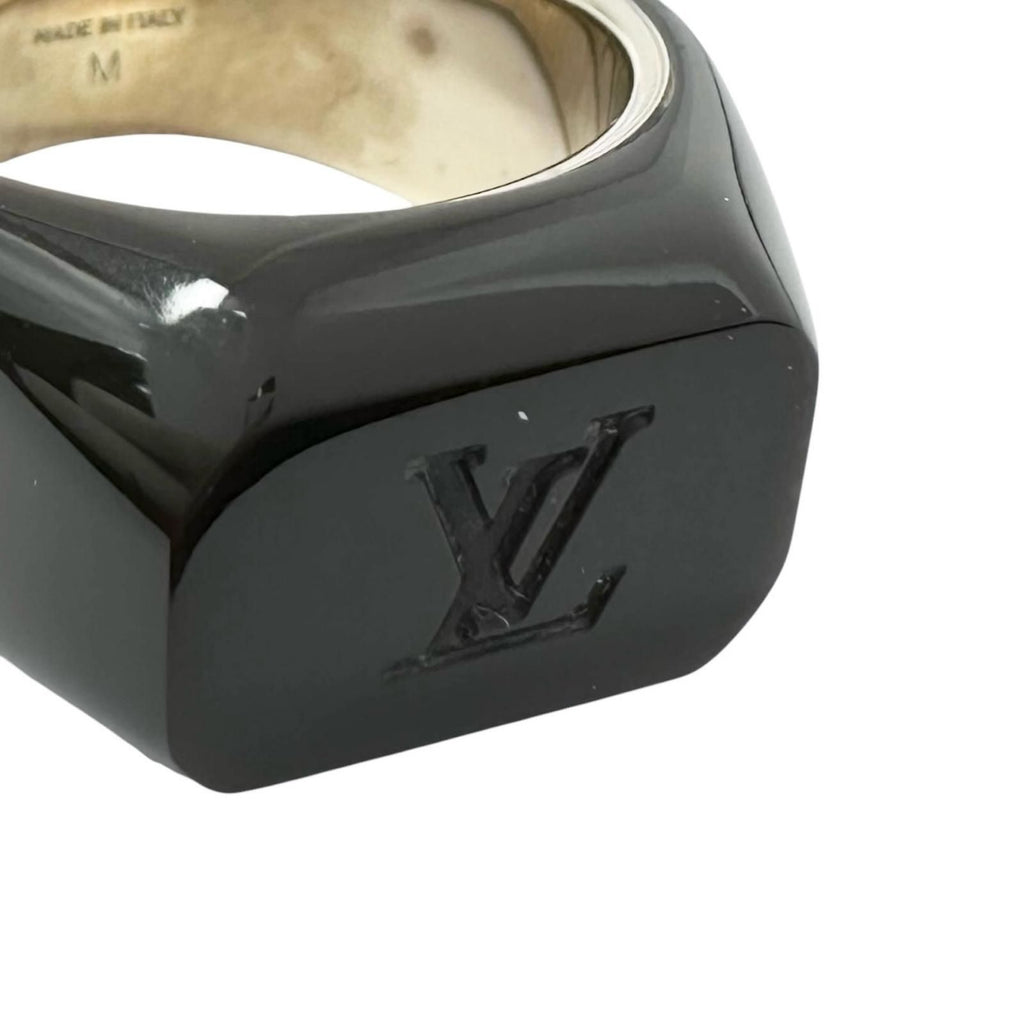 Louis Vuitton LV Logo Silver Brown Ring — view 4