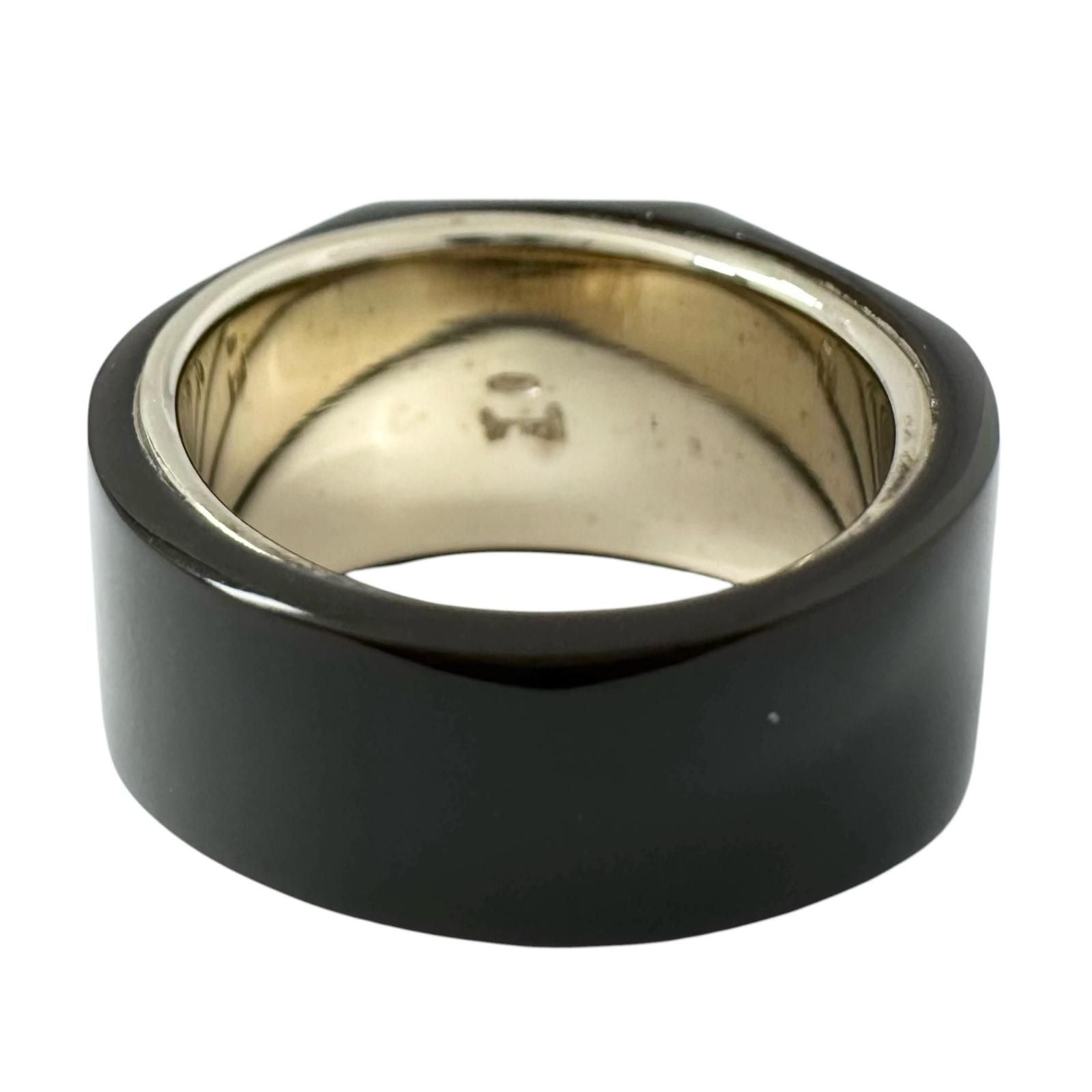 Louis Vuitton LV Logo Silver Brown Ring — view 3