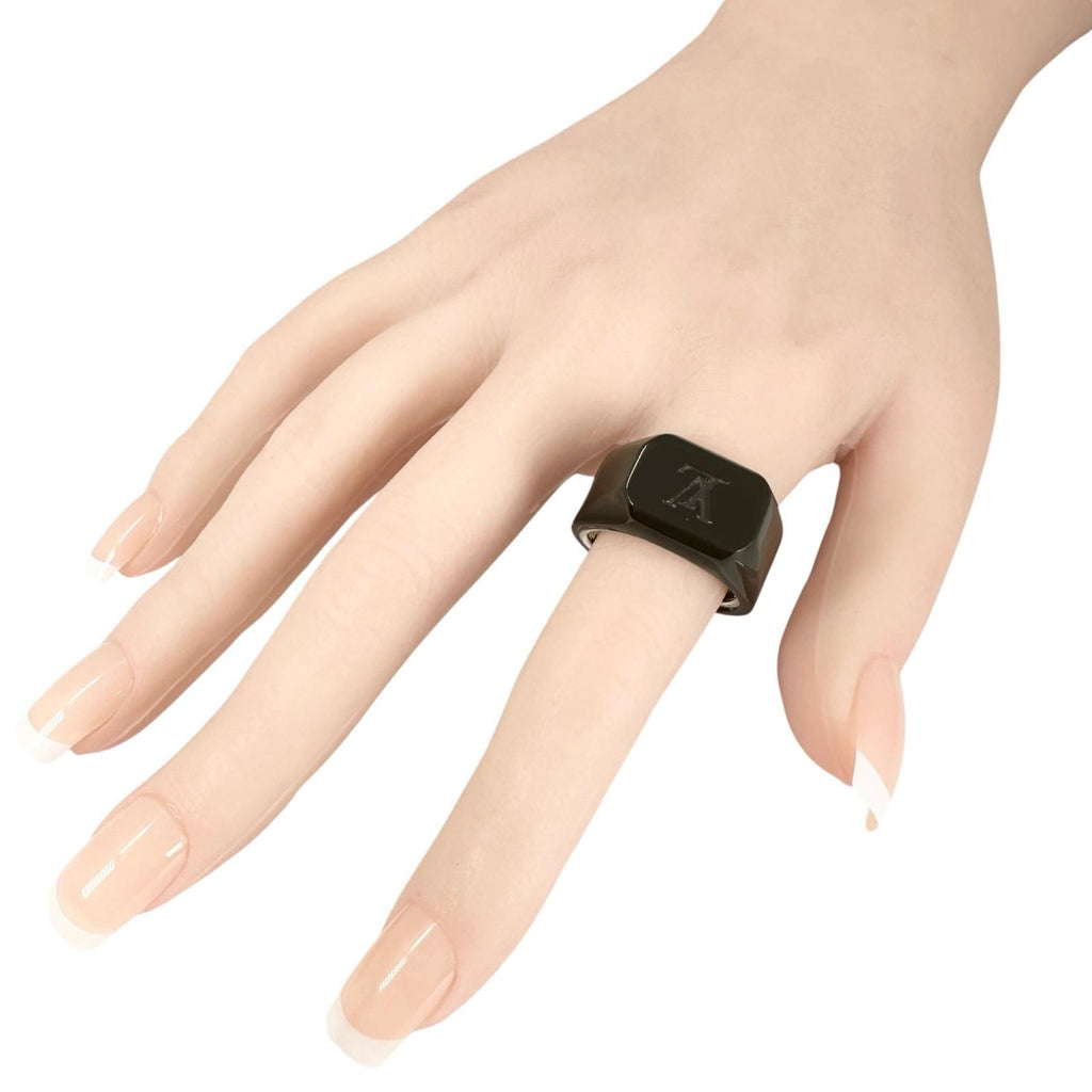 Louis Vuitton LV Logo Silver Brown Ring — view 7
