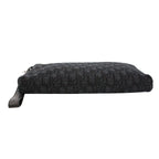 Dior Oblique Pouch Jacquard Leather Canvas Black Clutch Silver — view 4