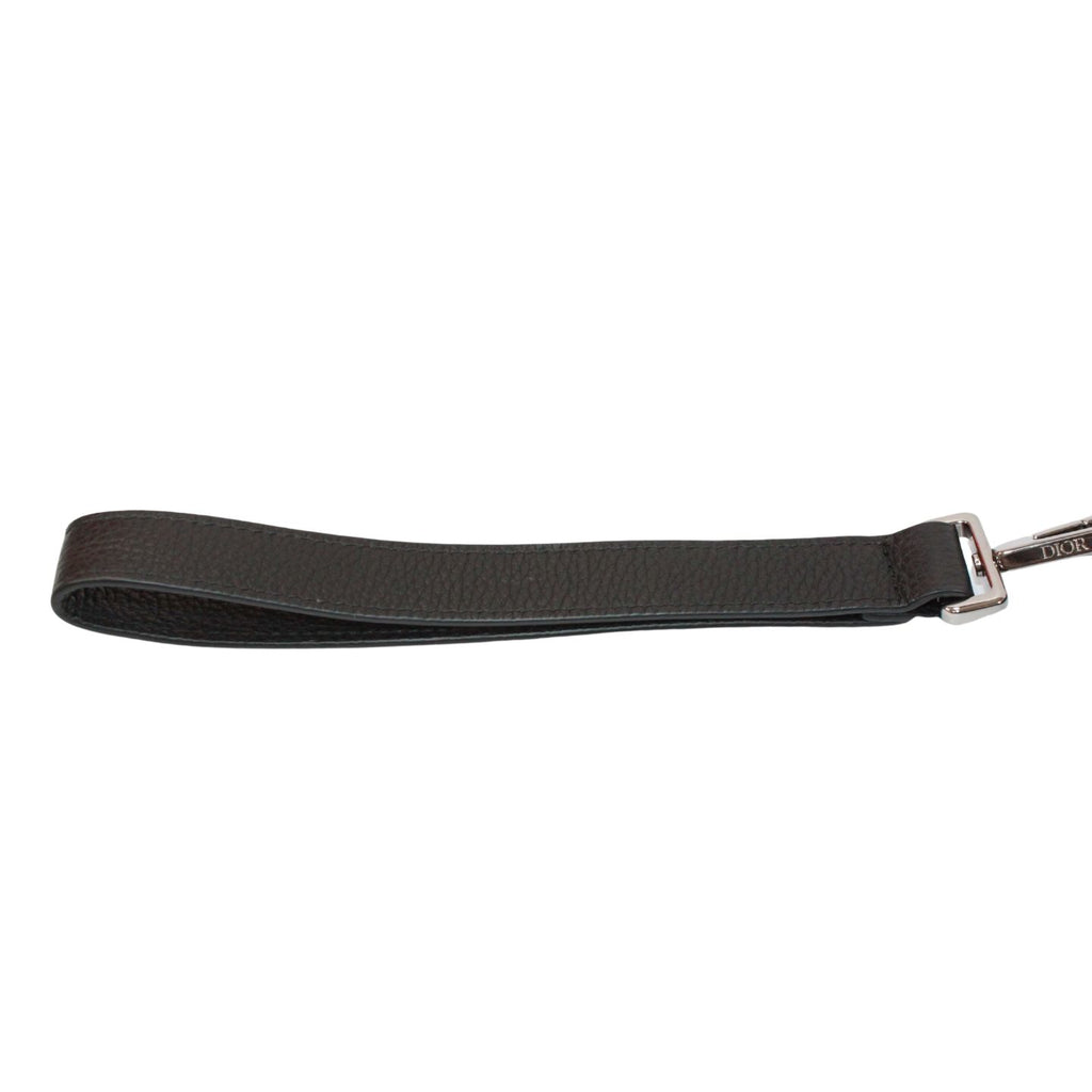 Dior Oblique Pouch Jacquard Leather Canvas Black Clutch Silver — view 8