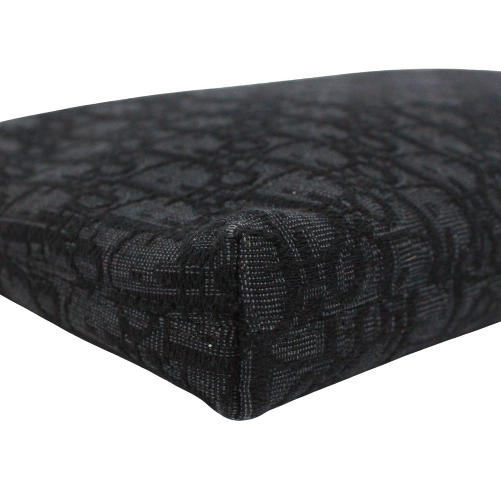 Dior Oblique Pouch Jacquard Leather Canvas Black Clutch Silver — view 6