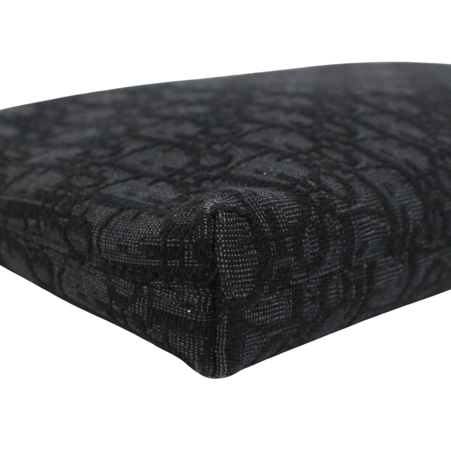 Dior Oblique Pouch Jacquard Leather Canvas Black Clutch Silver — view 6