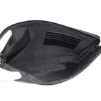 Dior Oblique Pouch Jacquard Leather Canvas Black Clutch Silver — view 7