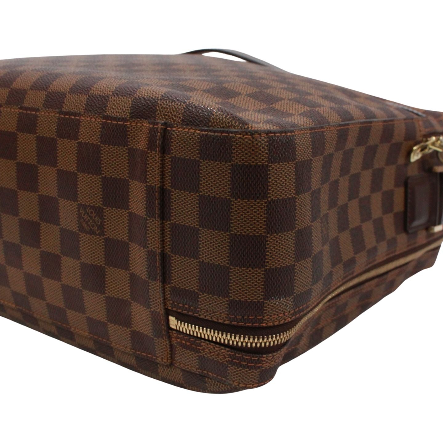 Louis Vuitton Dorsoduro Damier Ebene Leather Brown Shoulder Bag Gold — view 5