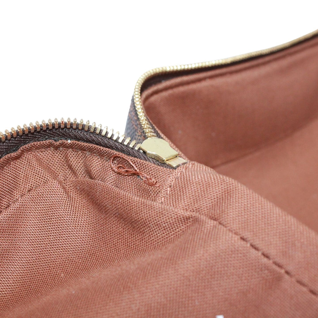 Louis Vuitton Dorsoduro Damier Ebene Leather Brown Shoulder Bag Gold — view 9