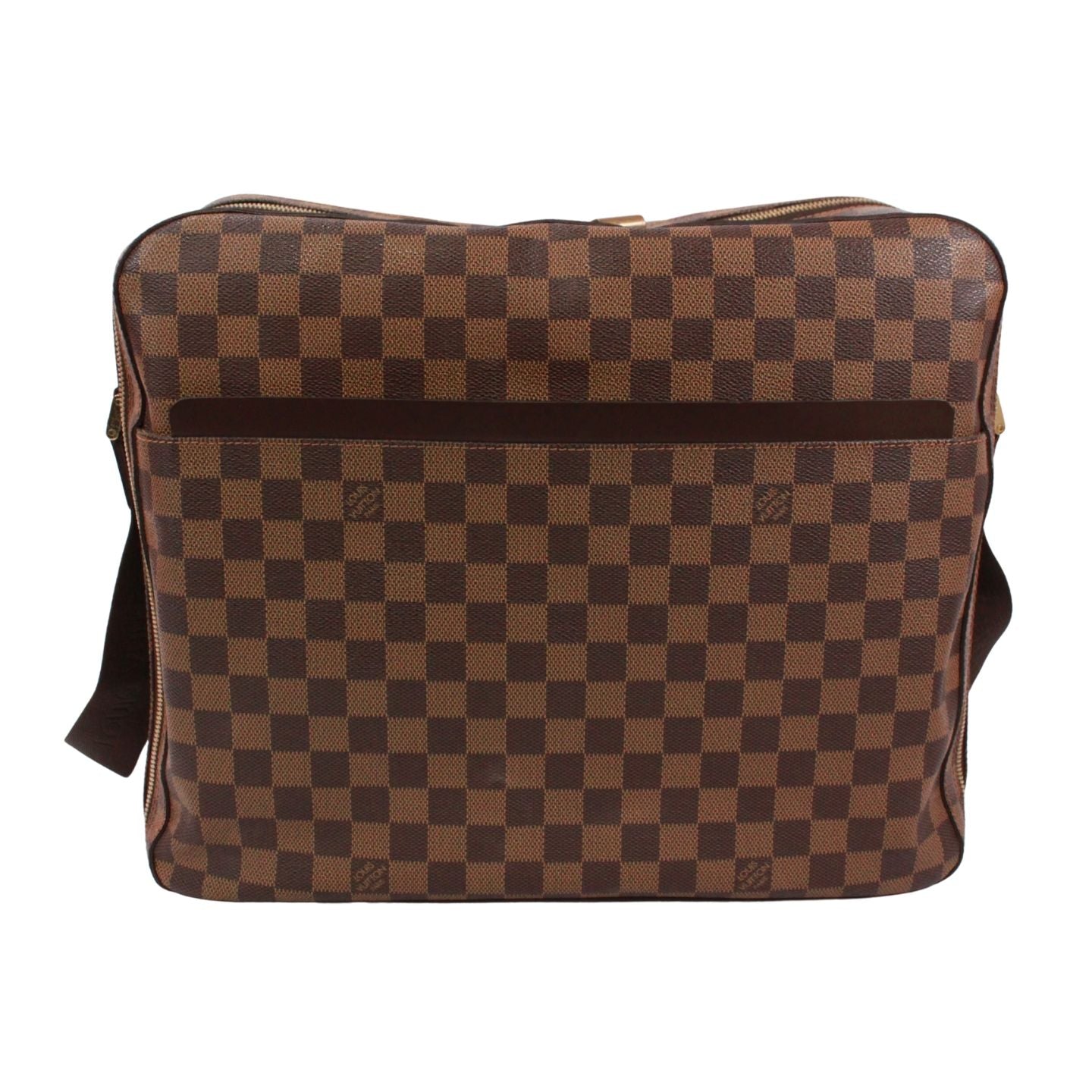 Louis Vuitton Dorsoduro Damier Ebene Leather Brown Shoulder Bag Gold — view 3