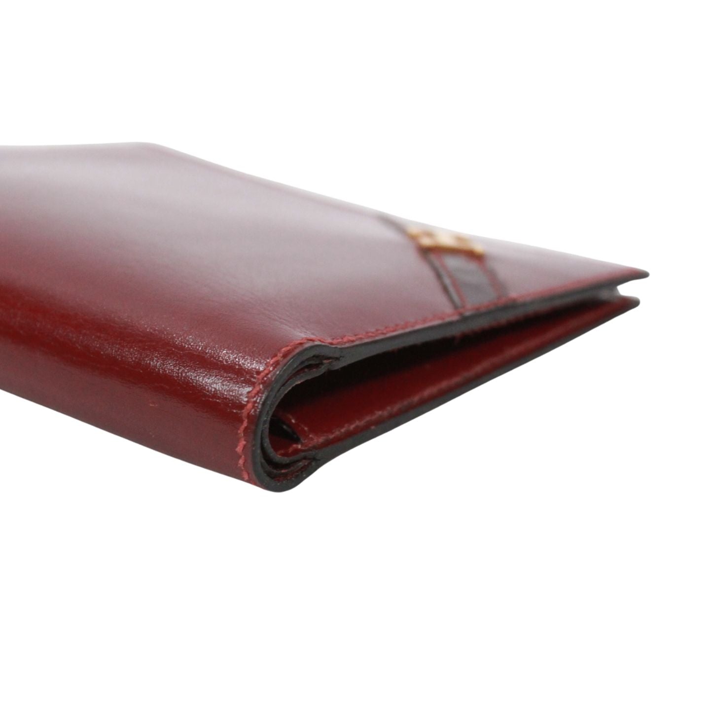 Hermes Box Calf Red Bifold Wallet Gold — view 5