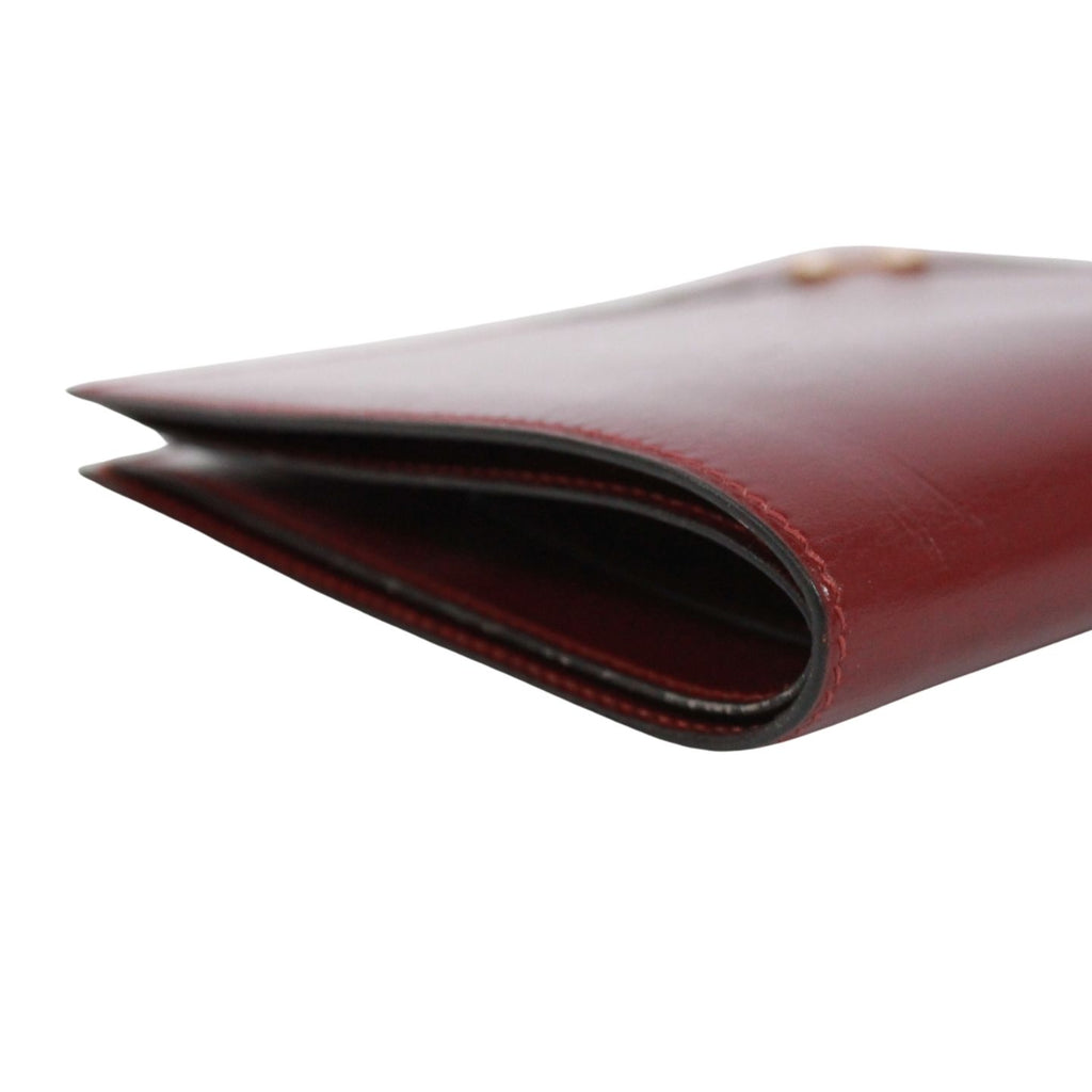Hermes Box Calf Red Bifold Wallet Gold — view 6