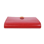 Hermes Saumur Diane Box Calf Red Bifold Wallet Gold — view 4