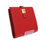 Hermes Saumur Diane Box Calf Red Bifold Wallet Gold — view 3