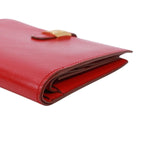 Hermes Saumur Diane Box Calf Red Bifold Wallet Gold — view 5