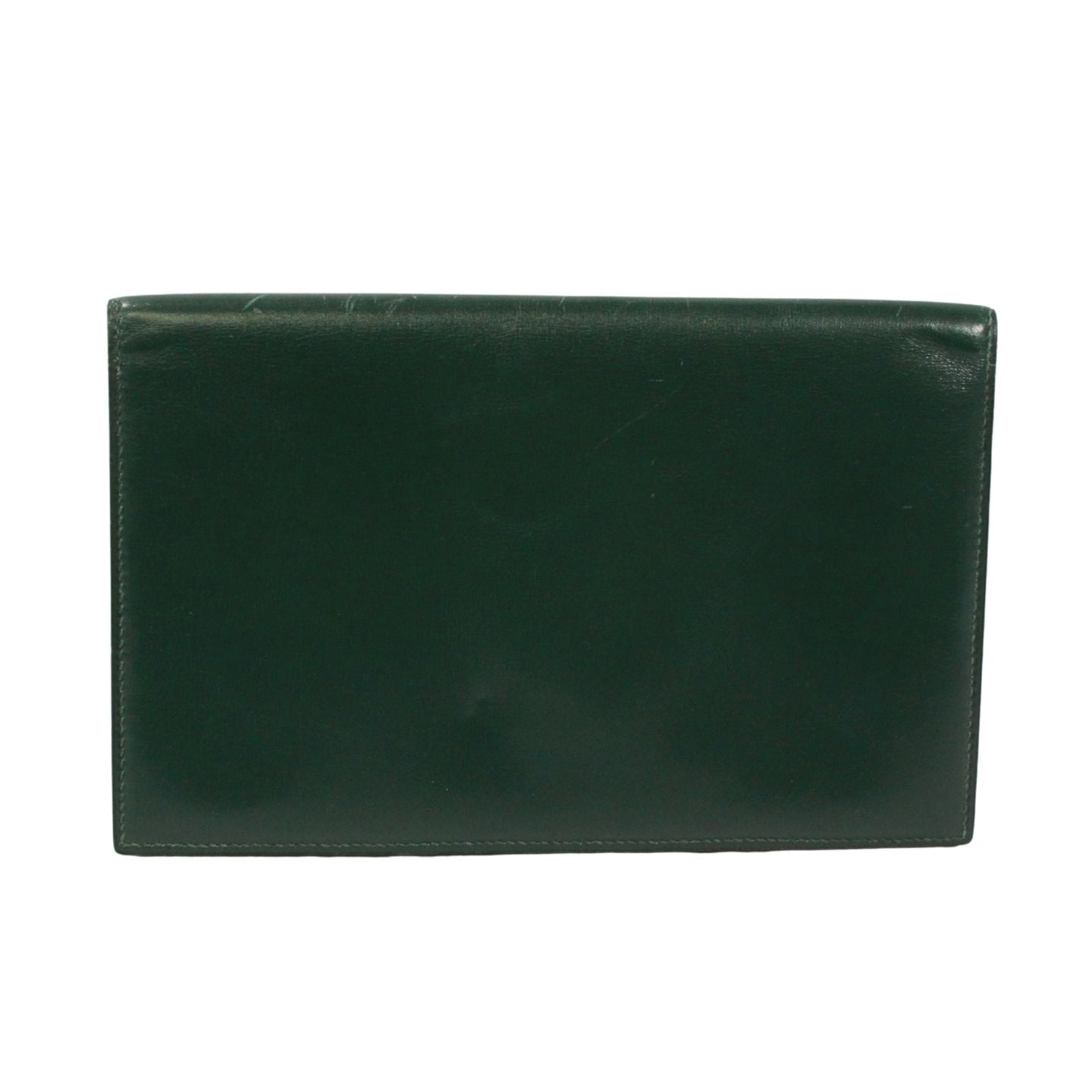 Hermes Bifold Box Calf Green Wallet Gold — view 3