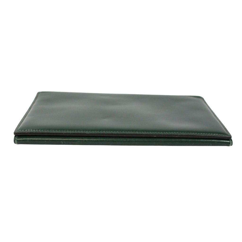 Hermes Bifold Box Calf Green Wallet Gold — view 4