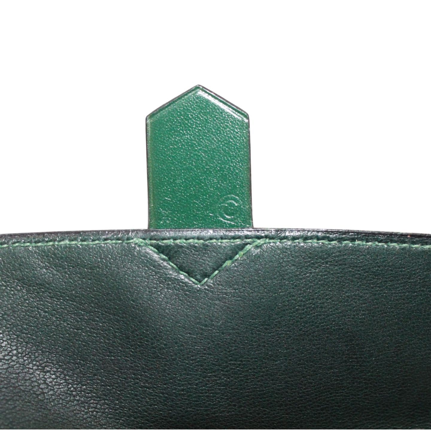Hermes Bifold Box Calf Green Wallet Gold — view 8