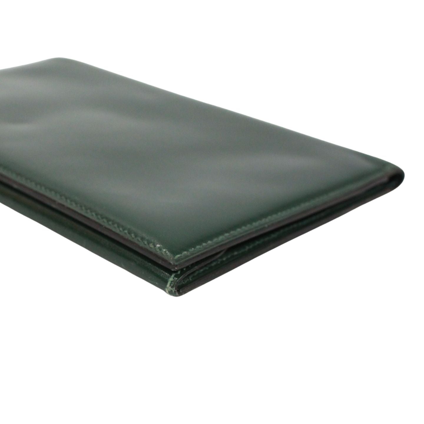 Hermes Bifold Box Calf Green Wallet Gold — view 5