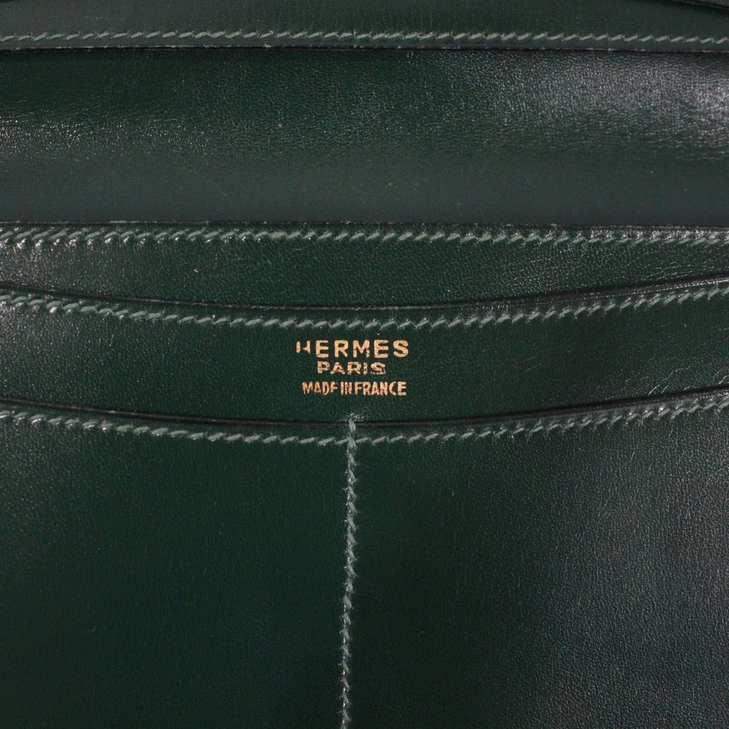 Hermes Bifold Box Calf Green Wallet Gold — view 7