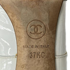 Chanel Bootie 37.5 C White CC Logo Leather Boot — view 6